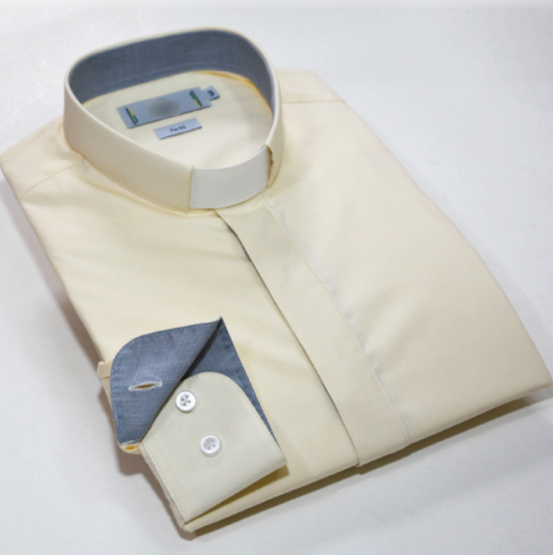 Camisa de Clergyman Preta Água Bonita - Camisa Polo Clergyman com Colarinho