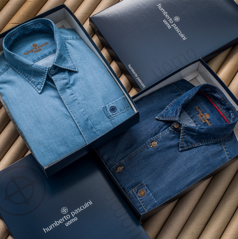 Camisas Social Jeans Sapiranga - RS - Camisa Social Azul Marinho