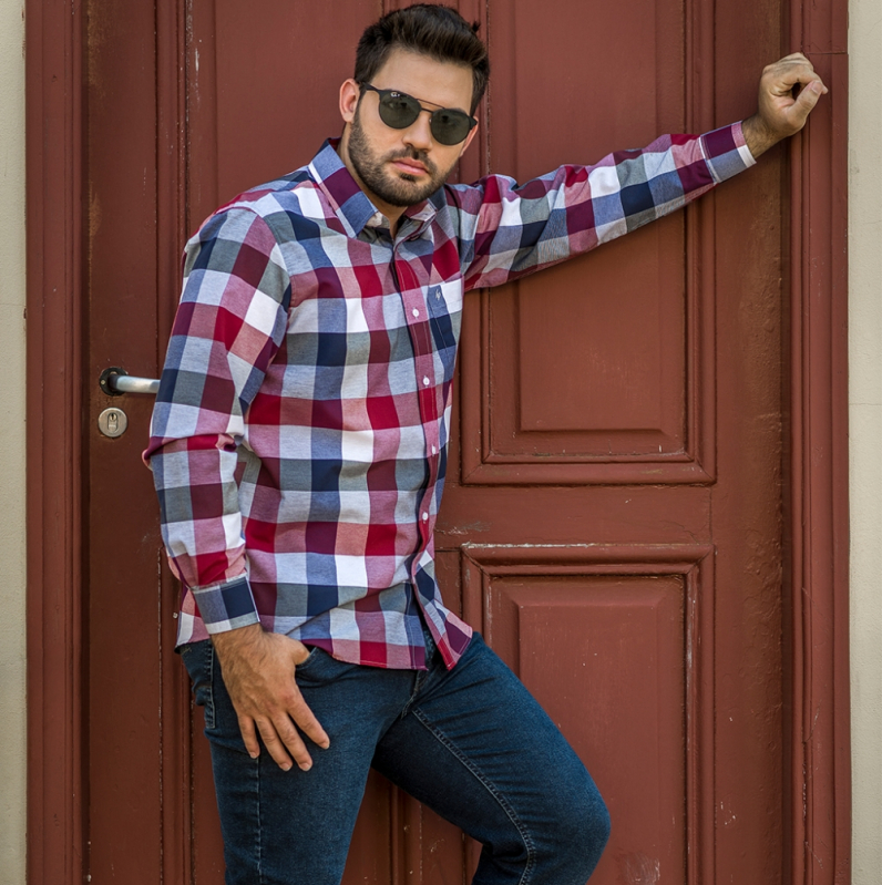 Comprar Camisa Masculina Estampada Mesquita  - Camisa de Linho Masculina