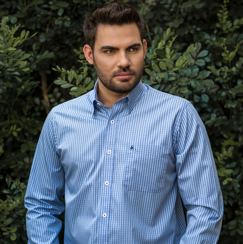 Fabricante de Camisa Azul Social Private Label São Mateus do Sul - Fabricante de Camisa Social Azul Masculina