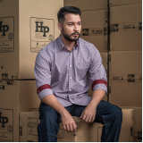 camisa manga longa estampada masculina à venda Araguari