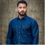 camisa masculina jeans manga longa à venda Manaus