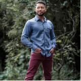 camisa social lisa masculina Canela - RS