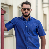 camisa social masculina manga curta lisa valores São Mateus do Sul