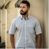 fábrica de camisa masculina social manga curta preços CHOPINZINHO